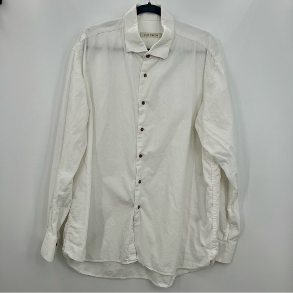 Miller Westby Men Button Down White Corduroy Long Sleeve Shirt Plus Size XXL Top - Picture 1 of 6
